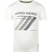 Koko Noko T-shirt wit Jongens Stretchkatoen Ronde hals Printopdruk - maat 86