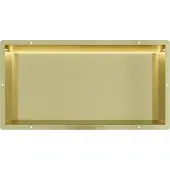 Guido Gusto Mat goud RVS Inbouwnis 30x60x10cm met tegelflens en LED verlichting