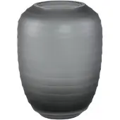 Ptmd Nadah Grey Round Ribbed Glass Vase Low