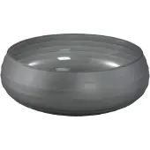 Ptmd Nadah Grey Bowl Shaped Ribbed Glass Vase