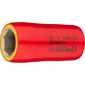 Hazet Dopsleutel · geïsoleerd 900KV-17 · 1/2 inch (12,5 mm) vierkant hol · Buiten-zeskant-tractieprofiel · SW 17 mm