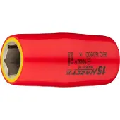 Hazet Dopsleutel · geïsoleerd 900KV-15 · 1/2 inch (12,5 mm) vierkant hol · Buiten-zeskant-tractieprofiel · SW 15 mm