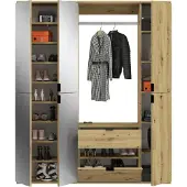 Xonox Kledingkast Projekt X Emob - Artisan Oak Met Spiegel - 152x193x34 Cm