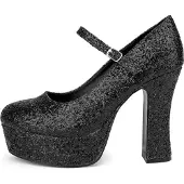 Maskworld Plateau schoenen glitter-zwart