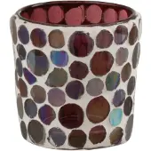 J-Line Theelichthouder mozaiek glas rood/wit small
