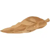 J-Line Schaal blad teak hout naturel medium