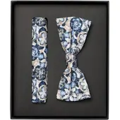 Venti Vlinderdas en zakdoek set blauw, Motief