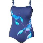 Ulla Popken Badpak indigo / cyaan blauw / donkerblauw