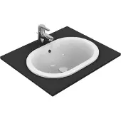 Ideal standard Connect inbouwwastafel ovaal 55x39cm met overloop zonder kraangat wit