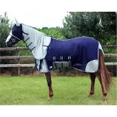 QHP Vliegendeken Met Hals En Masker Donkerblauw