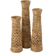 J-Line Set of 3 vases jan water hyacinth natural