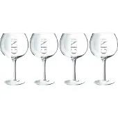 J-Line Giftbox 4 ginglazen glas transparant/zilver