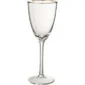 Jline Wijnglas rode wijn gouden rand glas transparant/goud