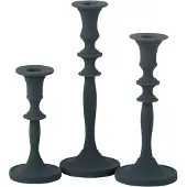 J-Line set van 3 kaarshouders klassiek aluminium 8.5x8.5x23.5cm