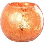 J-Line Theelichthouder bal craquelé glas goud small