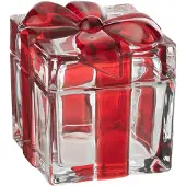 Jline Voorraadpot geschenkendoos glas rood large