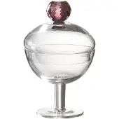 Jline Voorraadpot diamant kristal transparant/roze glas small