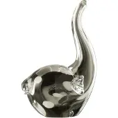 J-Line Olifant glas transparant/zwart large