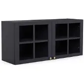CBA Wandkast Chester - 120x37x55cm - 2 deuren in glas - indigo