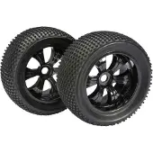 Absima 1:8 Truggy Complete wielen Dirty 6-spaaks Zwart 2 stuk(s)