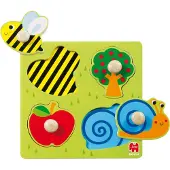 Goula Houten inlegpuzzel - - Campagne - Dieren - 4 stukken - Unisex - 12 maanden+