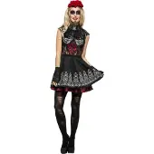 Smiffys Fever Day Of The Dead Kostuum Dames - Maat M