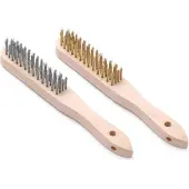 Hendi Borstelset voor grillreiniging – messing en roestvast staal – 290 mm – set van 2