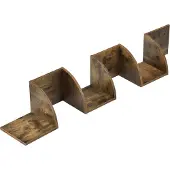 En.casa Wandplank wandrek zigzag 123x19,5x19,5 cm walnoot