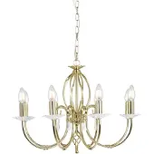 Elstead Lighting LED Kroonluchter | 8X E14 Max 60W | Dimbaar | Polished Brass