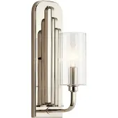 Elstead Lighting Design wandlamp Kimrose, dimbaar, chroom / zilver, Woon-/ Eetkamer, metaal, Wandlamp design