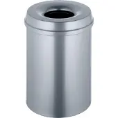 V-Part - Vlamdovende papierbak 15 ltr - Steel - zilver