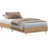 vidaXL Bedframe zonder matras 90x200 cm spaanplaat artisanaal eiken