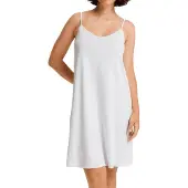 Hanro Nachthemd ' Spaghettidress Cotton Silk ' wit