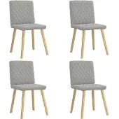 vidaXL Eetkamerstoelen 4 st stof wolk grijs