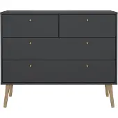 Ebuy24 Bodo kommode 4 lades matgrijs.