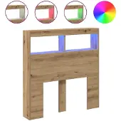 vidaXL Hoofdbordkast met LED 100x17x102 cm artisan eikenkleurig