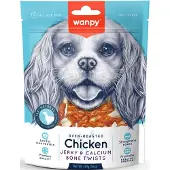 WANPY Hond Kippenjerky & Calcium Bot Twists - Voordeelverpakking 454g