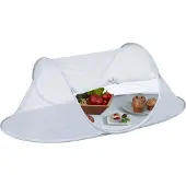 Relaxdays vliegennet voor voedsel, inklapbare afdekking voor fruit, taarten, afmetingen: 40 x 110 x 58 cm, fruitbeschermer, grijs/wit