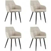 Kick Collection Set van 4 eetkamerstoel Nova - beige