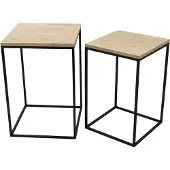 Ptmd bijzettafel volos - 41x41x61cm set van 2