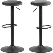 Actona Finch barkruk staal/stof 2 stuks