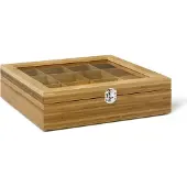 Bredemeijer - Theedoos 12 vaks venster bamboe natural