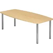 Hjh OFFICE PRO KARAT 22 C - Karat Esdoorn 220 x 103 met chromen voet