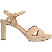 No Stress Beige suède sandalen met hak | Maat 42