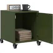 vidaXL Nachtkastjes 2 st 36x39x43,5 cm staal olijfgroen