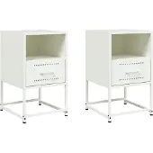 vidaXL Nachtkastjes 2 st 36x39x60,5 cm staal wit