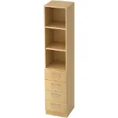 Hjh OFFICE PRO SIGNA G 7600 RE - Esdoorn Hoogte van de map | 5 OH Kast met 4 lades Rail handvat (kunststof)