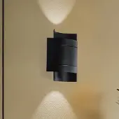 Euluna Wandlamp Isotta, dimbaar, zwart, Woon-/ Eetkamer, metaal, Modern, wandlamp