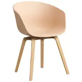 HAY Stoel AAC22 Water-Based Lacquered Oak 4 Leg Base Standard Glider Pale Peach 2.0 Shell