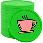 Combicraft koffiemunten groen - Ø29mm enkelzijdig bedrukt - 100 stuks